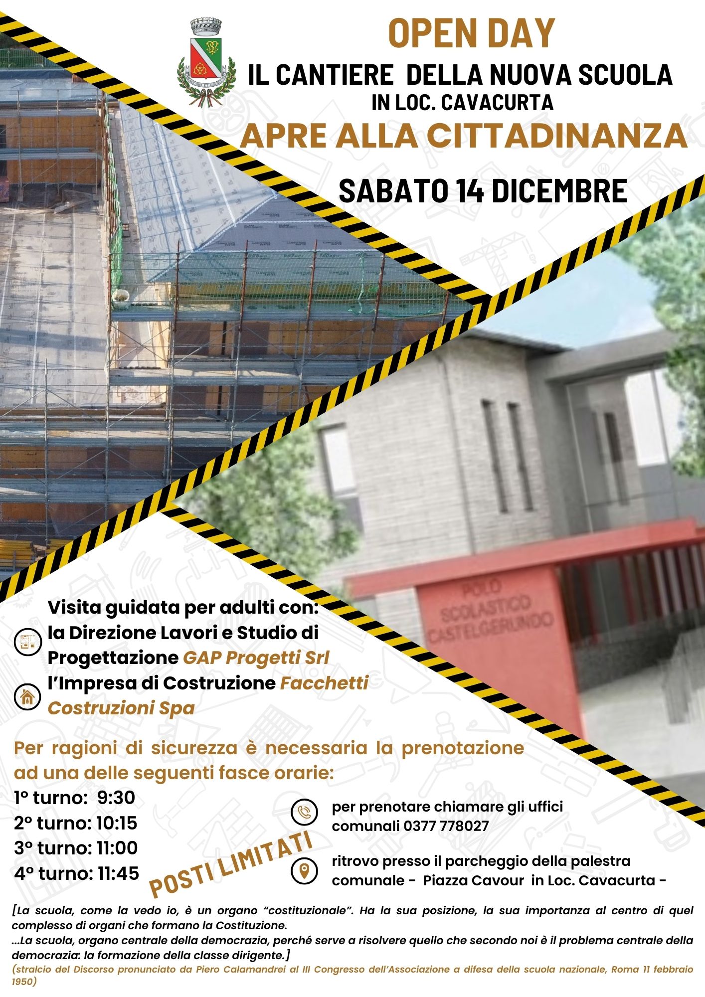 OPEN DAY Visita guidata al cantiere della nuova Scuola 